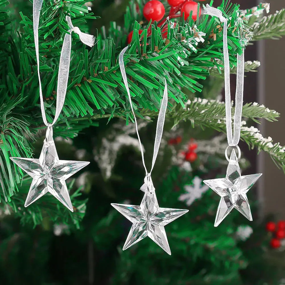Crystal Clear Snowflake Pendants Transparent Christmas Tree Hanging Ornaments Icicle Holiday Winter Party Decorations Wholesale EnjoyingLeb Online