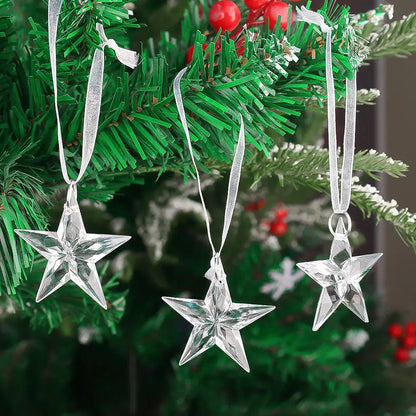 Crystal Clear Snowflake Pendants Transparent Christmas Tree Hanging Ornaments Icicle Holiday Winter Party Decorations Wholesale EnjoyingLeb Online