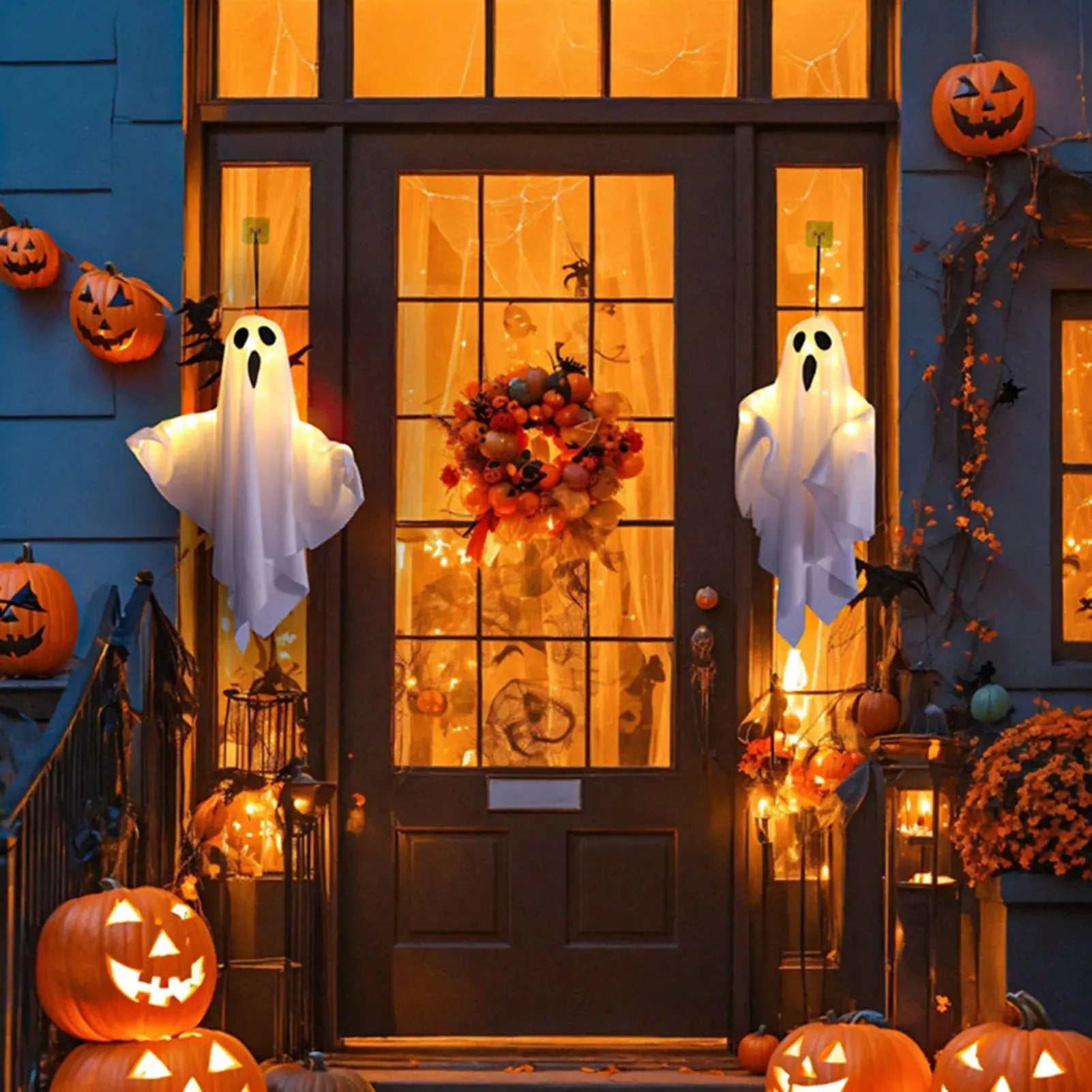 Halloween LED Ghost Lights Decorations Adjustable Hanging Spooky Decor for Halloween Party Home Outdoor Decoration EnjoyingLeb Online
