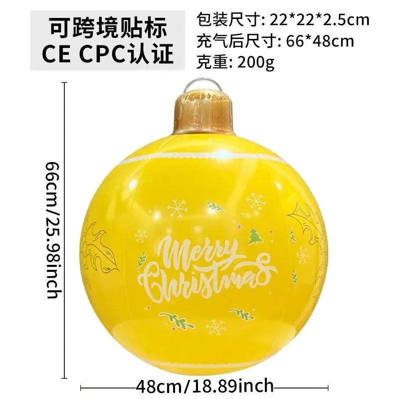 60cm Giant Luminous Inflatable Christmas Ball With No Lights Pvc Outdoor Xmas Decoration Ball Holiday Yard Lawn Porch Decor 2025 EnjoyingLeb Online