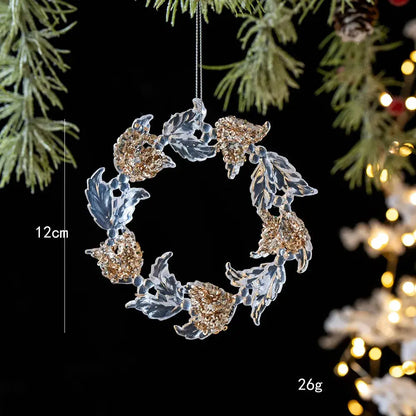 2pcs Xmas Tree Transparent Snowflake Hanging Ornaments Acrylic Pendant 2025 Christmas Decoration for HomeGifts New Year 2025 EnjoyingLeb Online