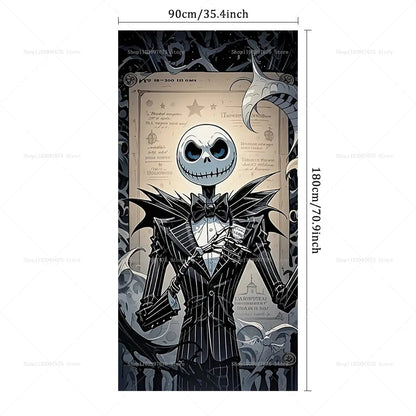 Halloween The Nightmare Before Christmas Decor Door Banner Photography Backdrop Indoor Outdoor Porch Background Party Supplies EnjoyingLeb Online