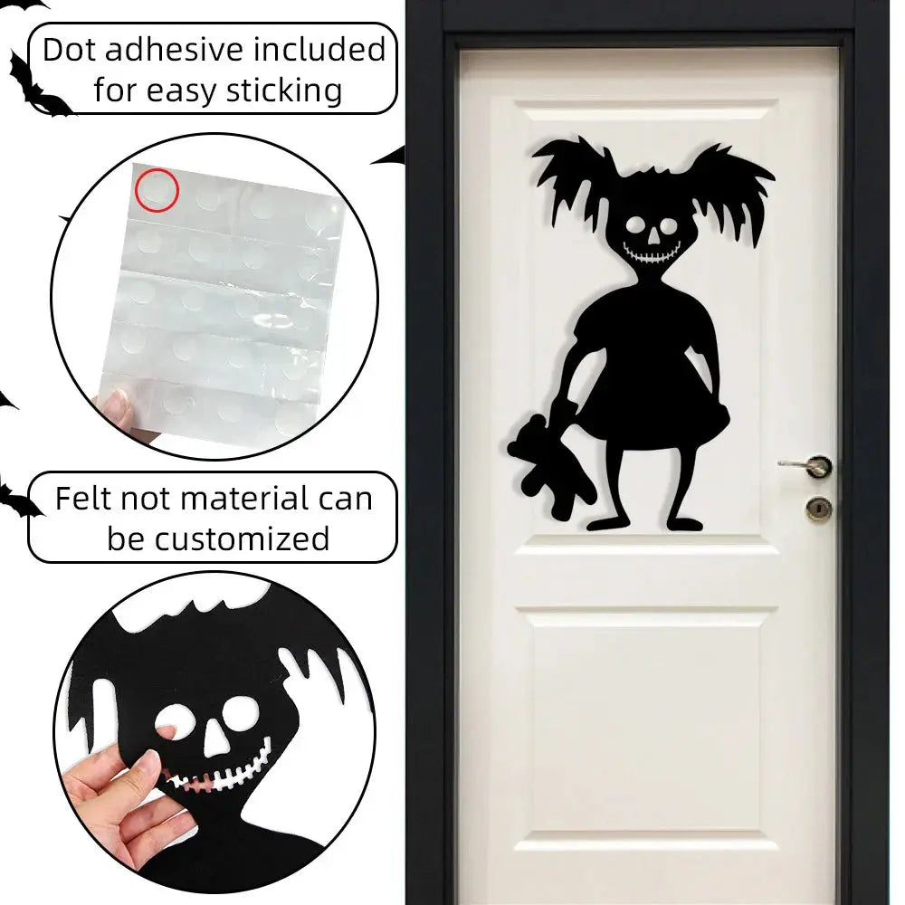 Halloween decoration room door stickers window decor skeleton hand pumpkin DIY devil witch hat glass window stickers ghost EnjoyingLeb Online