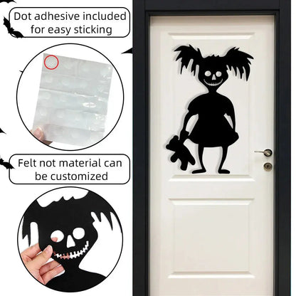 Halloween decoration room door stickers window decor skeleton hand pumpkin DIY devil witch hat glass window stickers ghost EnjoyingLeb Online