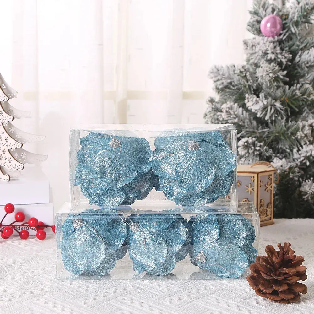 8/10CM Christmas Tree Hanging Glitter Balls Petal Shape Pine Cones Ball Pendant for Home Navidad Party Decorations New Year 2023 EnjoyingLeb Online