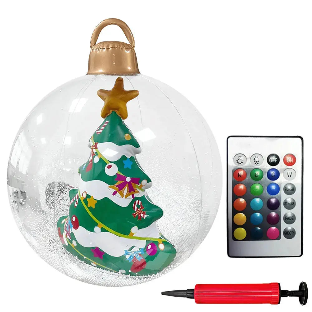 Outdoor Christmas Inflatable Decorated Ball PVC Giant Big Large Balls Xmas Tree Decorations Toy Ball with Light and Remote EnjoyingLeb Online