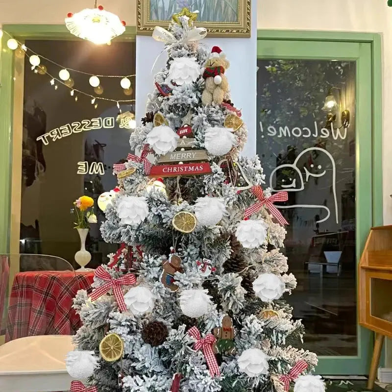 8cm White Christmas Ball Christmas Tree Ornament Xmas Decorations for Home 2023 New Year Tree Decorative Foam Balls 3Pcs/Box EnjoyingLeb Online