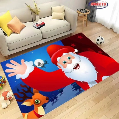 Christmas and Funny Santa Claus Cartoon Carpet, Living Room Bedroom Home Doormat Rug Kitchen Kids Bedroom Mat Christmas Presents EnjoyingLeb Online