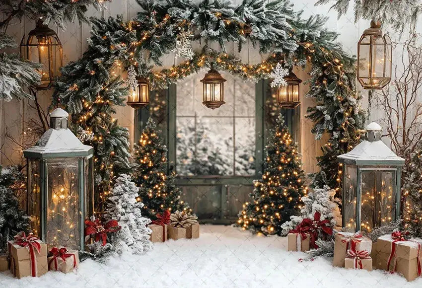 Mehofond Photography Background Winter Christmas Forest Glitter Arch Door Xmas Kids Family Portrait Decor Backdrop Photo Studio EnjoyingLeb Online