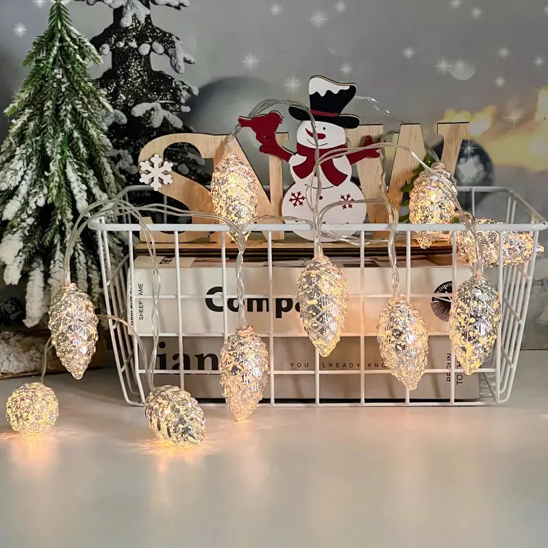 1.6M 10LED Pine Cone String Lights Christmas Tree Hanging Ornaments Merry Christmas Fairy Lights Home Decoration 2025 New Year EnjoyingLeb Online