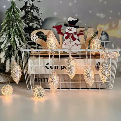 1.6M 10LED Pine Cone String Lights Christmas Tree Hanging Ornaments Merry Christmas Fairy Lights Home Decoration 2025 New Year EnjoyingLeb Online