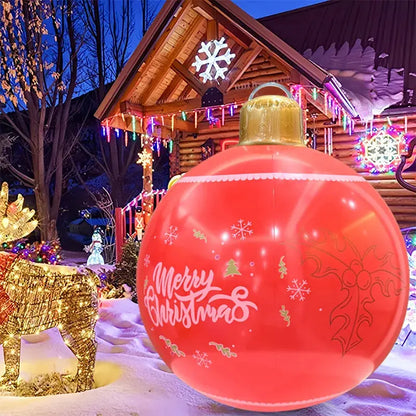 60cm Giant Luminous Inflatable Christmas Ball With No Lights Pvc Outdoor Xmas Decoration Ball Holiday Yard Lawn Porch Decor 2025 EnjoyingLeb Online