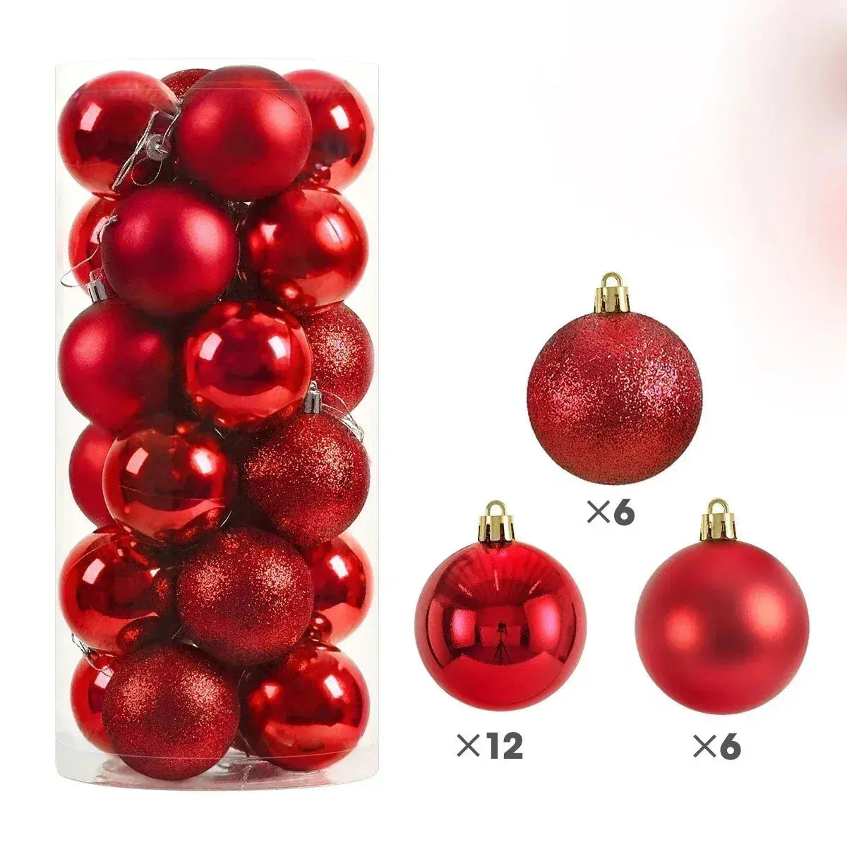 24Pcs 3/4/6CM Christmas Balls Hanging Christmas Tree Pendant Ornaments for Party Decor New Year Navidad Gifts 2026 Accessories EnjoyingLeb Online