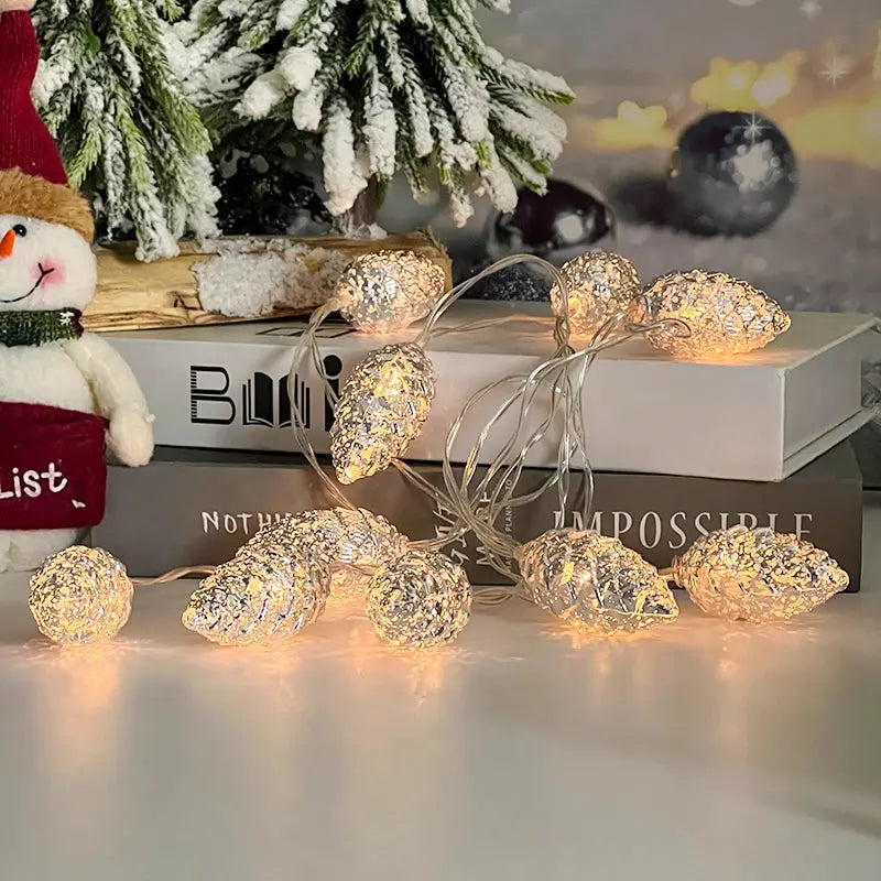 1.6M 10LED Pine Cone String Lights Christmas Tree Hanging Ornaments Merry Christmas Fairy Lights Home Decoration 2025 New Year EnjoyingLeb Online
