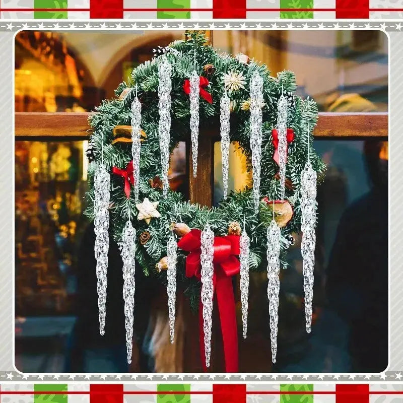 10 Pcs Acrylic Hanging Ornaments Clear Christmas Tree Icicles Pendant Decorative for Christmas Holiday Wedding Party Decorations EnjoyingLeb Online
