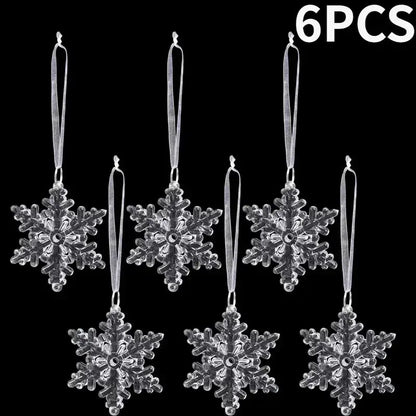 Crystal Clear Snowflake Hanging Ornaments Christmas Tree Pendants Icicle Decorations for DIY Xmas Wedding Party Ornament EnjoyingLeb Online