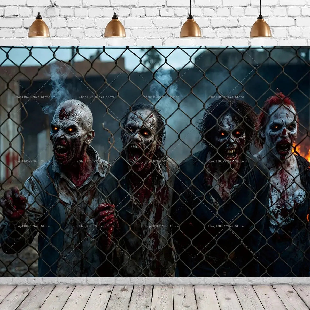 Halloween Party Decorations Backdrop Horror Zombie Mist Blood Handprint Photography Background Home Wall Decor Banner Props EnjoyingLeb Online