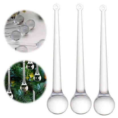 Clear Christmas Teardrop Hanging Ornaments Clear Glass Raindrops Chandelier Pendants DIY Crystal Christmas Tree Hanging Decor EnjoyingLeb Online