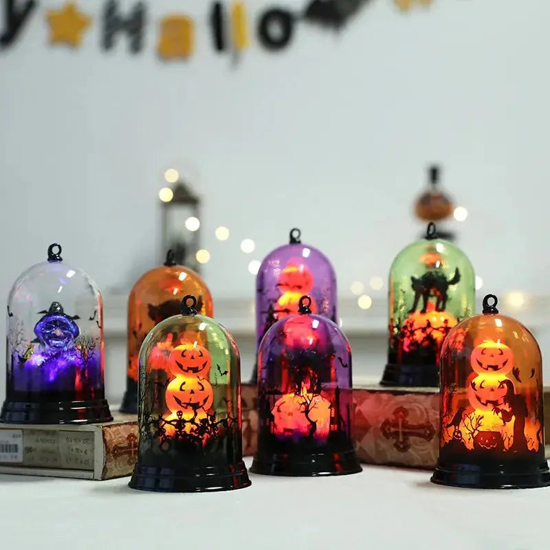 Halloween party decorations Halloween pumpkin witch lampshade bar scene decoration props candlestick nightlight decor EnjoyingLeb Online