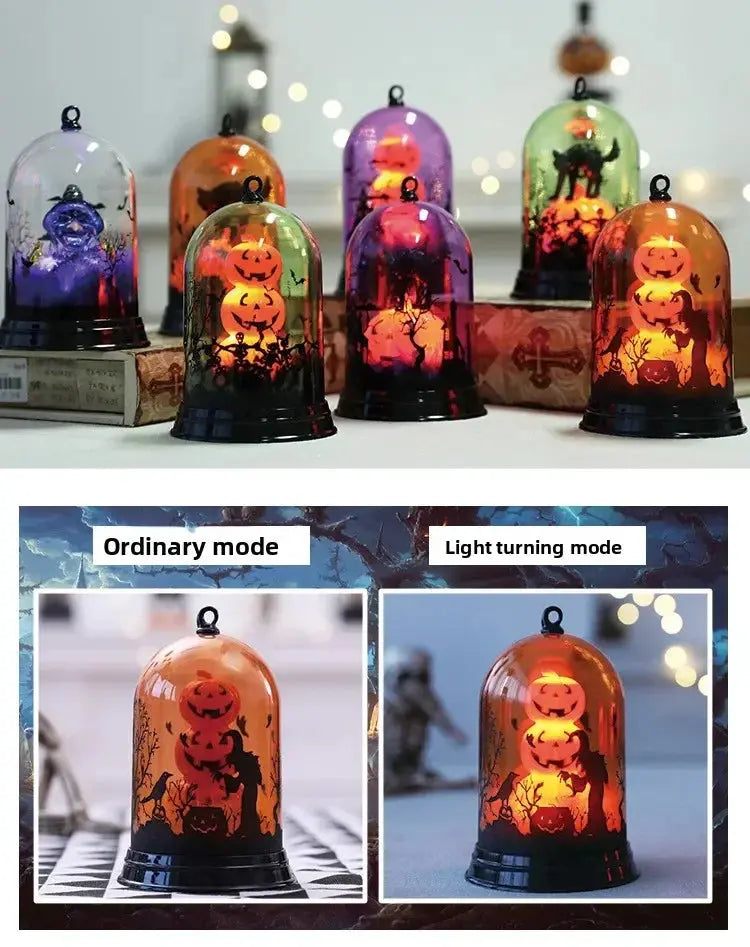 Halloween party decorations Halloween pumpkin witch lampshade bar scene decoration props candlestick nightlight decor EnjoyingLeb Online