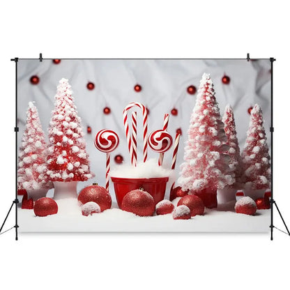 Christmas Red Candy Background For Photography Baby Xmas Tree Newborn Photo Backdrop Winter Girl Kid Birthday Party Decor Studio EnjoyingLeb Online