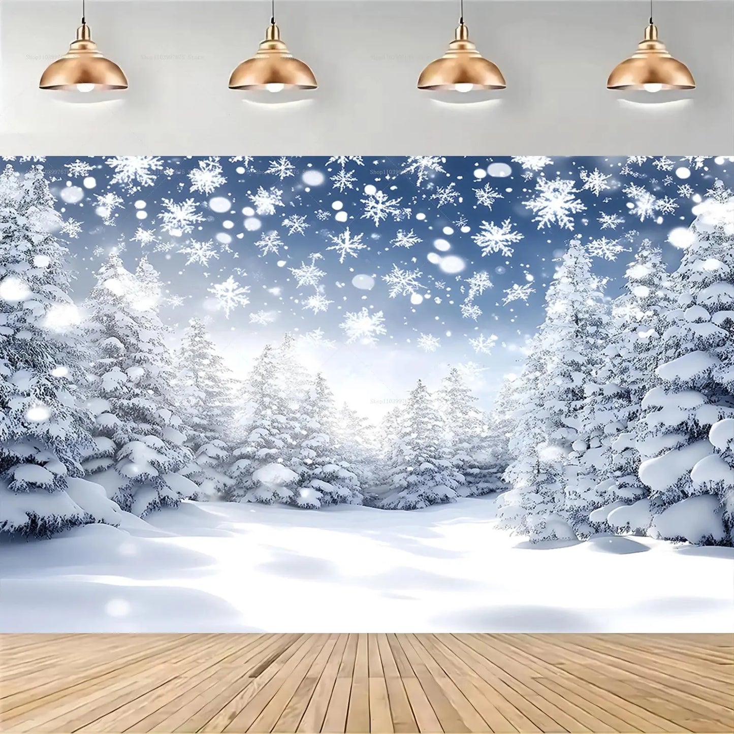 Winter Wonderland Christmas Backdrops Xmas Holidays Party Decor Photography Background Baby Shower Banner Photo Booth Props EnjoyingLeb Online