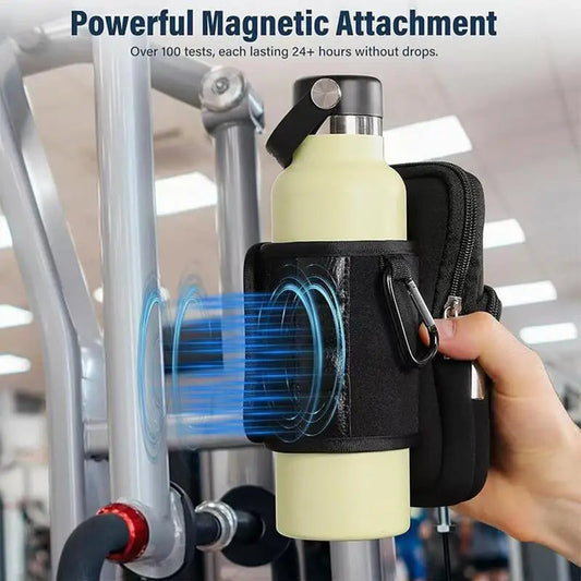 Non Slip Magnetic Gym Water Bottle Bag With Phone Pocket Magnetic Fitness Sling Bag Portable Magnetic Water Bottle Carrier Bag EnjoyingLeb Online