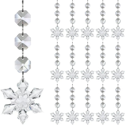 10/20/30 Pcs Snowflake Crystal Christmas Ornaments for Christmas Tree Decorations, Hanging Clear Acrylic Snowflake Ornaments EnjoyingLeb Online