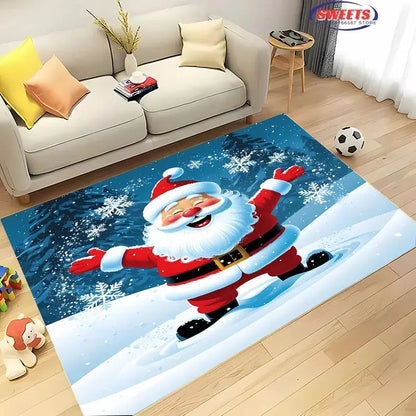 Christmas and Funny Santa Claus Cartoon Carpet, Living Room Bedroom Home Doormat Rug Kitchen Kids Bedroom Mat Christmas Presents EnjoyingLeb Online