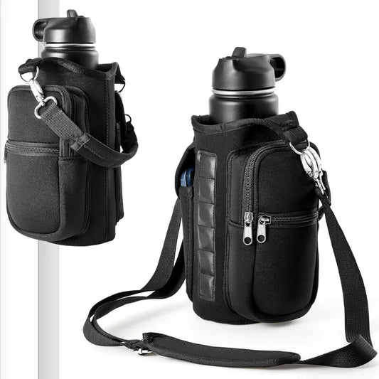 Magnetic Water Bottle Holder Gym Water Bottle Carrier Bag W/ Phone Pocket Handle Shoulder Strap 6 Built-in Magnets Water Bottle EnjoyingLeb Online