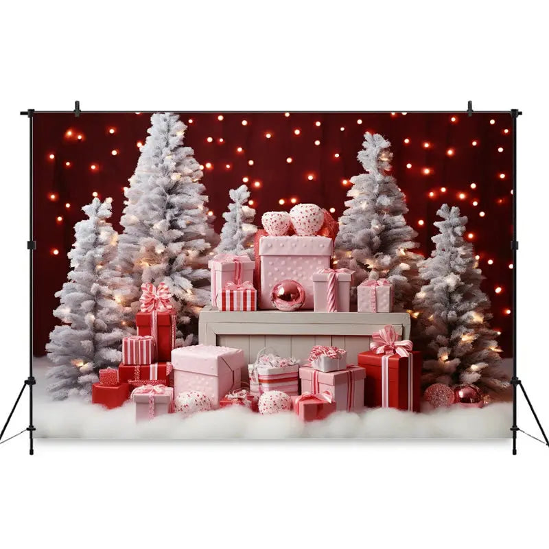 Christmas Red Candy Background For Photography Baby Xmas Tree Newborn Photo Backdrop Winter Girl Kid Birthday Party Decor Studio EnjoyingLeb Online