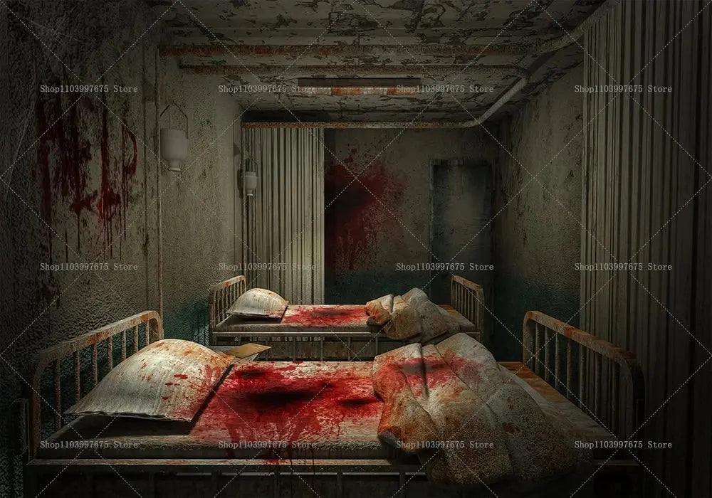 Halloween Party Decorations Backdrop Horror Zombie Mist Blood Handprint Photography Background Home Wall Decor Banner Props EnjoyingLeb Online