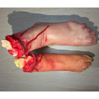 Halloween Props Decorations Horrible Blood Broken Fake Limbs Fingers Legs Arm Feet Latex Tricky Toys For Haunted House Decor EnjoyingLeb Online