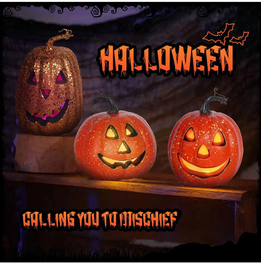 Halloween Pumpkin Decorations with Lights Vintage Halloween Light Up Table Decor for Home Office Haunt House Party EnjoyingLeb Online