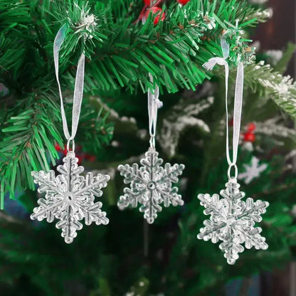 Crystal Clear Snowflake Hanging Ornaments Christmas Tree Pendants Icicle Decorations for DIY Xmas Wedding Party Ornament EnjoyingLeb Online