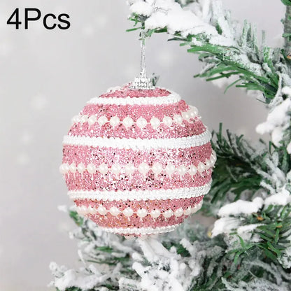 8cm White Christmas Ball Christmas Tree Ornament Xmas Decorations for Home 2023 New Year Tree Decorative Foam Balls 3Pcs/Box EnjoyingLeb Online
