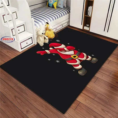 Christmas and Funny Santa Claus Cartoon Carpet, Living Room Bedroom Home Doormat Rug Kitchen Kids Bedroom Mat Christmas Presents EnjoyingLeb Online
