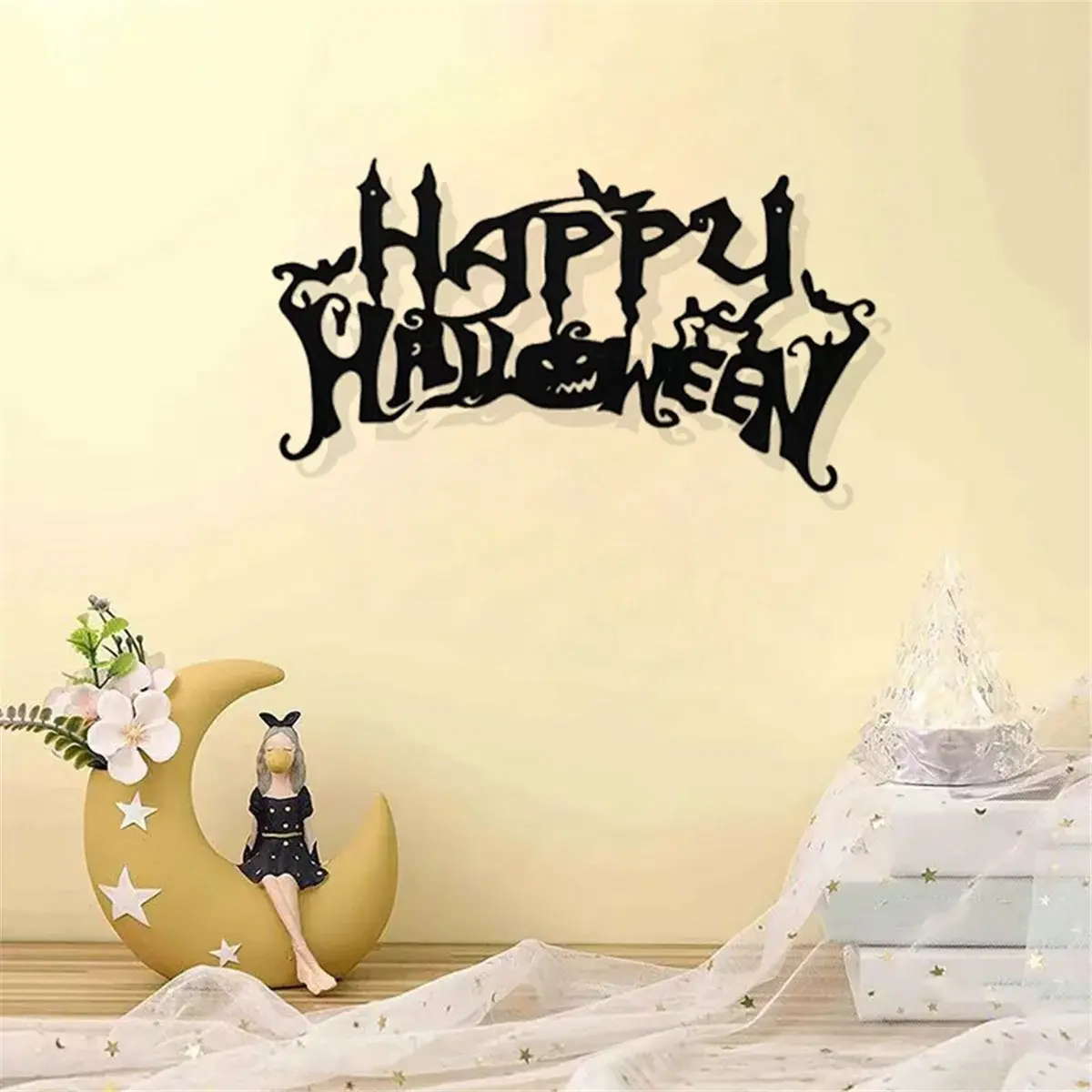 Halloween Theme Decor, Wall Art Decorations, Indoor Livingroom Black Classic Room Decor Wall Decor Metal Wall Hanging EnjoyingLeb Online