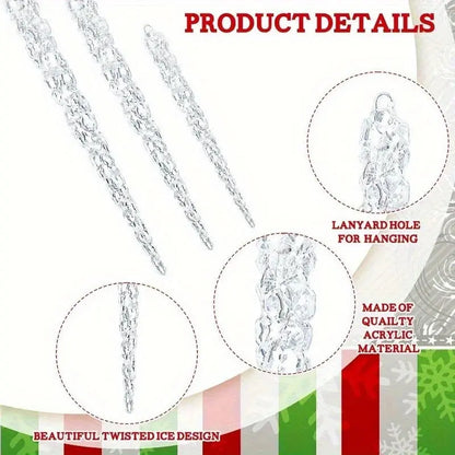 10 Pcs Acrylic Hanging Ornaments Clear Christmas Tree Icicles Pendant Decorative for Christmas Holiday Wedding Party Decorations EnjoyingLeb Online