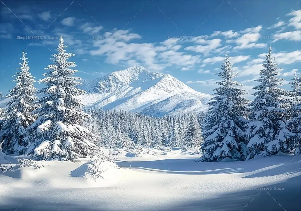 Winter Wonderland Christmas Backdrops Xmas Holidays Party Decor Photography Background Baby Shower Banner Photo Booth Props EnjoyingLeb Online