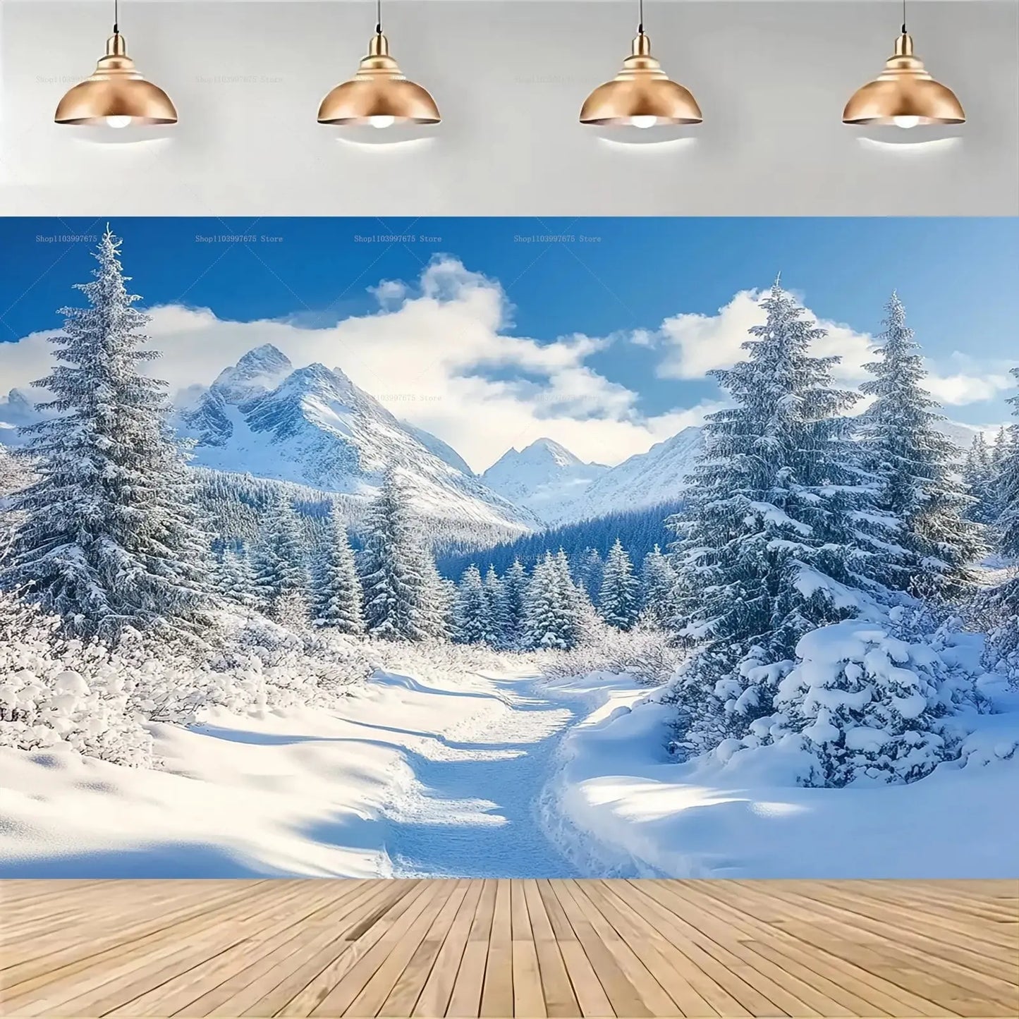 Winter Wonderland Christmas Backdrops Xmas Holidays Party Decor Photography Background Baby Shower Banner Photo Booth Props EnjoyingLeb Online