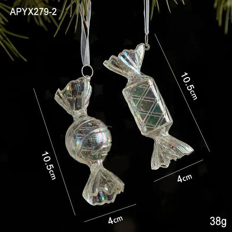 Christmas Decoration Crystal Acrylic Snowflake Reindeer Christmas Tree Hanging Pendant Christmas Atmosphere Home Decoration EnjoyingLeb Online