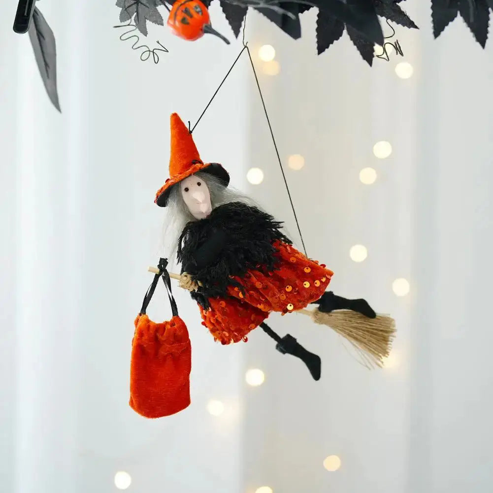 Halloween Witch Decor Spooky Halloween Hanging Witch Decor Set for Garden Yard Haunted House Flying Witch Doll for Halloween EnjoyingLeb Online