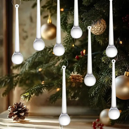 Clear Christmas Teardrop Hanging Ornaments Clear Glass Raindrops Chandelier Pendants DIY Crystal Christmas Tree Hanging Decor EnjoyingLeb Online
