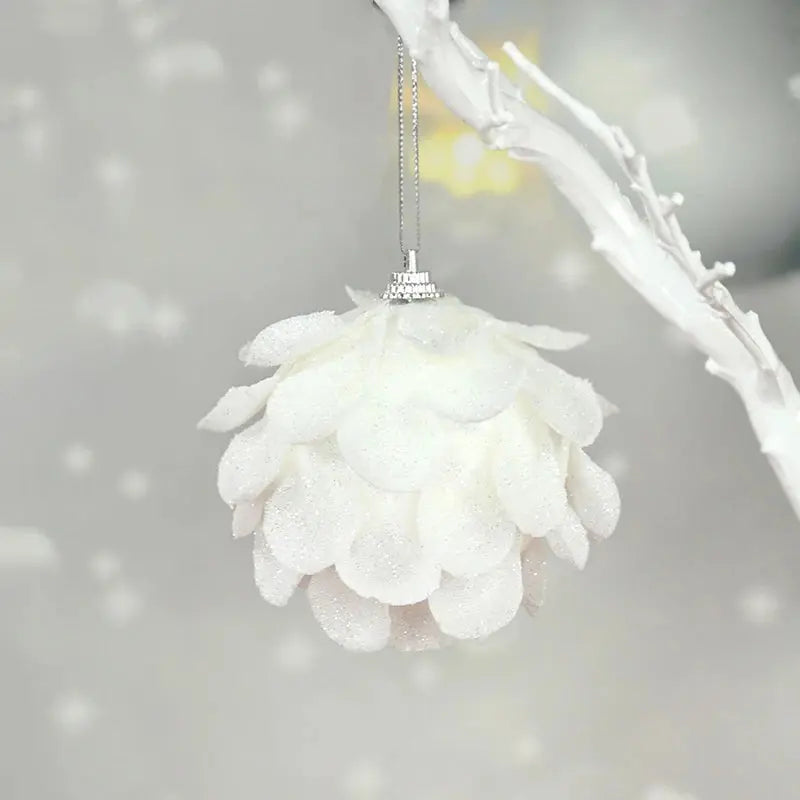 8cm White Christmas Ball Christmas Tree Ornament Xmas Decorations for Home 2023 New Year Tree Decorative Foam Balls 3Pcs/Box EnjoyingLeb Online